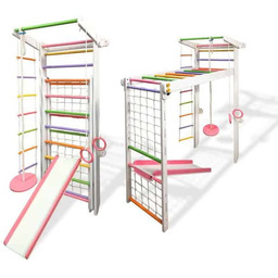 Babygame Domowy Plac zabaw Drabinka Czempion biało-różowa