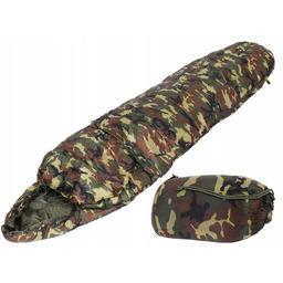 Ciepły Wojskowy Śpiwór Mumia Commando Woodland