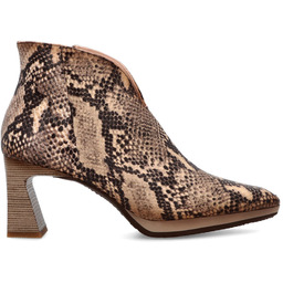Eleganckie botki z wycięciem ze skóry wężowej -