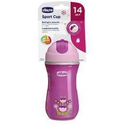 Chicco, Kubek treningowy niekapek ze słomką, Termiczny, 14m+,