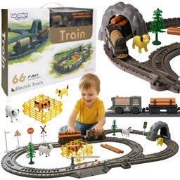 WOOPIE Kolejka Elektryczna Lokomotywa Retro Farma Tor XL