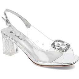 Sca''viola Srebrne Sandały Damskie Buty Na Obcasie