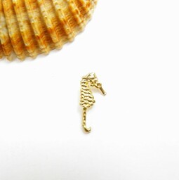 Wisiorek srebrny - Konik morski złoty mały