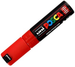 Marker z farbą plakatową Posca PC-8K czerwony fluo
