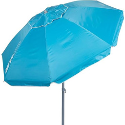 AKTIVE Parasol plażowy przeciwwiatrowski, skladany, niebieski Ø200, ze