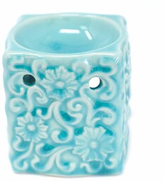 Kwadratowy Kominek Zapachowy Ceramiczny Niebieski