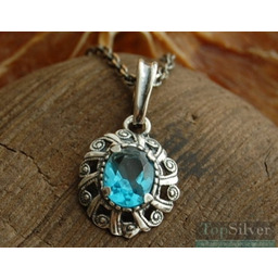ALIS - srebrny wisiorek z akwamarynem