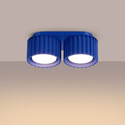 Sollux Sufitowa lampa AURA SL.1813 ryflowana niebieska 2xGx53