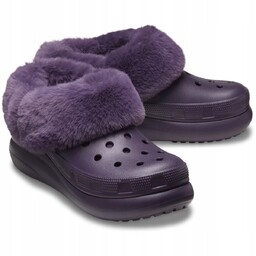 Damskie Ocieplane Klapki Buty Chodaki Crocs Furever Crush