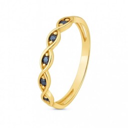 Złoty Pierścionek z Szafirami syntetycznymi PR.01380 Biżuteria Damska