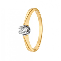 Złoty pierścionek zaręczynowy z cyrkonią pr. 585