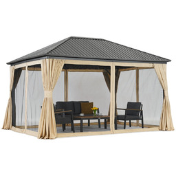 Metalowa altana Sardynia 3x4 z zasłonami i moskitierą