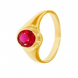 Złoty Pierścionek z Rubinem syntetycznym PR.01363 Biżuteria Damska