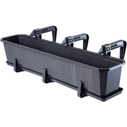 Doniczka balkonowa z uchwytami Trani 80 cm, grafit