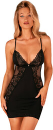 Obsessive Maderris Chemise & Thong Black