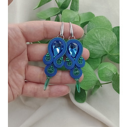 Pakamera Kolczyki sutasz, kolczyki na wesele, wiszące kolczyki