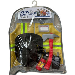 ZESTAW STRAŻAKA KASK STRAŻACKI Strój Strażak GAŚNICA Kostium