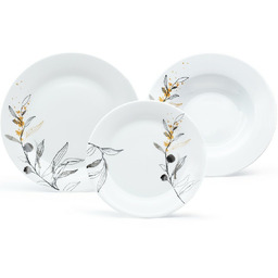 Arôme Home 18-częściowy zestaw obiadowy Wierzba, ekstra biały