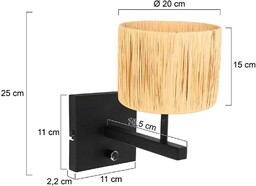 Steinhauer Kinkiet Stang 3710ZW, naturalna wiklina