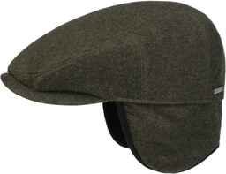 Kaszkiet Kent Wool z Nausznikami by Stetson, ciemnozielony,