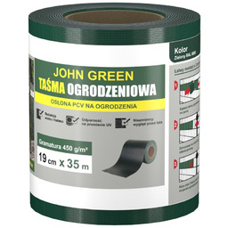 Taśma ogrodzeniowa ciemnozielona + 20 klipsów TASB-01