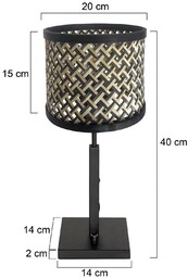 Steinhauer Lampa stołowa Stang 3707ZW, czarny/natur wiklina