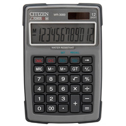 kalkulator wodoodporny citizen wr-3000, 152x105mm, szary