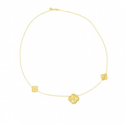 Złoty naszyjnik z potrójnym motywem koniczyny 585