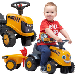 FALK Traktorek JCB Pomarańczowy z Przyczepką od 1-3