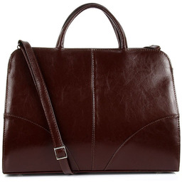 Skórzana damska aktówka DAN-A T276 koniakowa