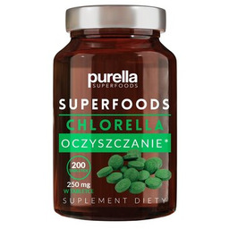 PURELLA Suplement na trawienie Superfoods Chlorella Oczyszczanie (200