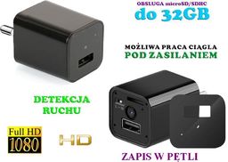 KAMERA FHD Ukryta w Zasilaczu Ładowarce USB, Nagrywa