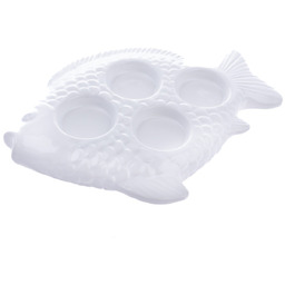 Świąteczny ceramiczny świecznik na podgrzewaczeFish biały, 20,5 x