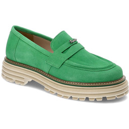 Karino Zielone Półbuty Wygodne Skórzane Buty Damskie