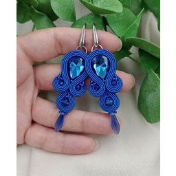 Pakamera Kobaltowe kolczyki sutasz, kolczyki na wesele, niebieskie