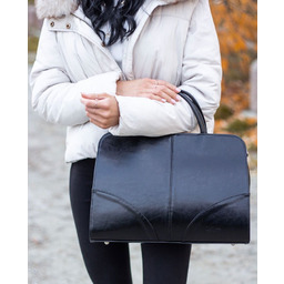 Skórzana damska aktówka DAN-A T276 czarna