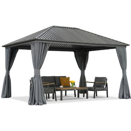 Metalowa altana Sardynia z zasłonami 3x4 Garden Point