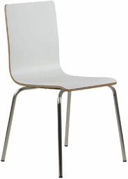 Stacjonarne krzesło konferencyjne, laminowane, stelaż ze stali nierdzewnej,