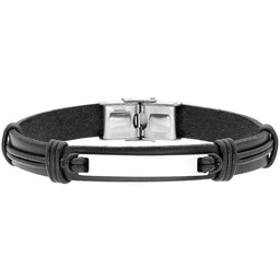 Męska bransoletka skórzany pasek z blaszką do graweru