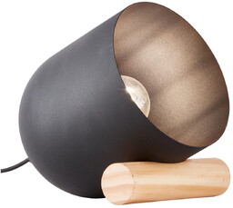 Brilliant Designerska lampa stołowa Koji 93043/76 drewniana czarna