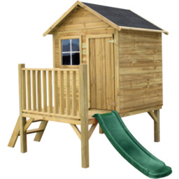 Domek ogrodowy Tomek ze ślizgiem drewniany 4iQ