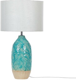 Beliani Lampa stołowa ceramiczna baza turkusowa lampka