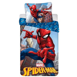 Pościel dla dzieci 140x200 Spiderman Człowiek Pająk niebieska