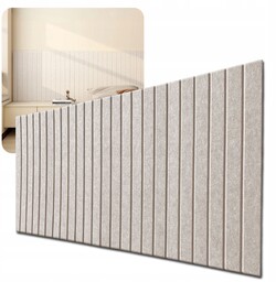 Lamele panel ścienny 3D naklejka 60x120cm filc Jasny