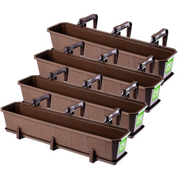 Doniczka balkonowa z uchwytami Oste brązowa 80 cm,