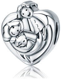 Rodowany srebrny charms do pandora serce szczęśliwa kochająca