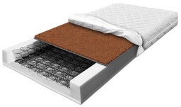 Materac 180x200 sprężynowy bonellowy z kokosem usztywniony Premium