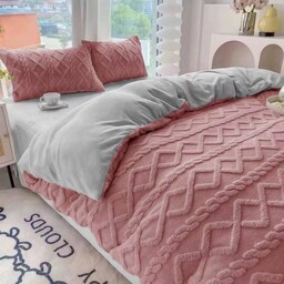 Pościel pluszowa 200x220 4cz. dwustronna miś Inez -