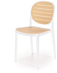 Krzesło ogrodowe plastikowe białe / naturalne K529
