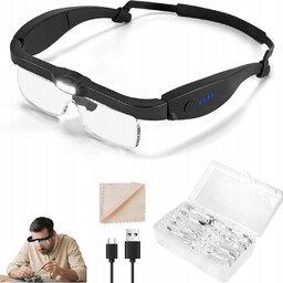 Okulary Gogle Powiększające Do Czytania Lupa 5 wymiennymi